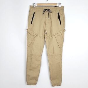 ENCRYPTED Mens Relaxed Tapered Fit Jogger Sand Stretch Breathable 6 Pockets Sz L